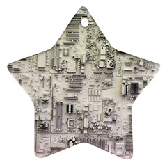 White Technology Circuit Board Electronic Computer Ornament (star) by BangZart