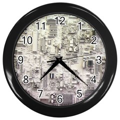 White Technology Circuit Board Electronic Computer Wall Clocks (black) by BangZart