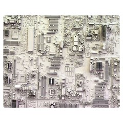 White Technology Circuit Board Electronic Computer Double Sided Flano Blanket (medium) 