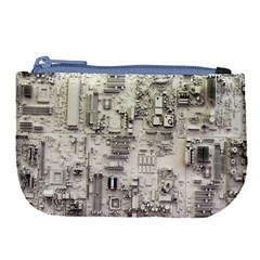 White Technology Circuit Board Electronic Computer Large Coin Purse by BangZart