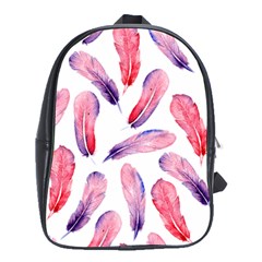 Watercolor Pattern With Feathers School Bags(large)  by BangZart