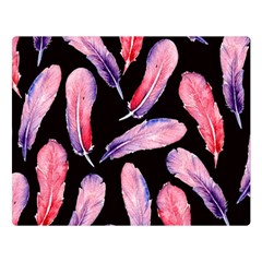 Watercolor Pattern With Feathers Double Sided Flano Blanket (large) 