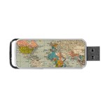 Vintage World Map Portable USB Flash (One Side) Front