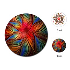 Vintage Colors Flower Petals Spiral Abstract Playing Cards (round)  by BangZart