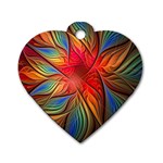 Vintage Colors Flower Petals Spiral Abstract Dog Tag Heart (Two Sides) Front