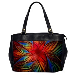 Vintage Colors Flower Petals Spiral Abstract Office Handbags by BangZart