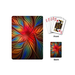 Vintage Colors Flower Petals Spiral Abstract Playing Cards (mini) 