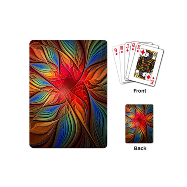 Vintage Colors Flower Petals Spiral Abstract Playing Cards (Mini) 