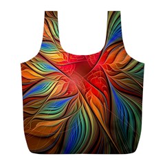 Vintage Colors Flower Petals Spiral Abstract Full Print Recycle Bags (l) 