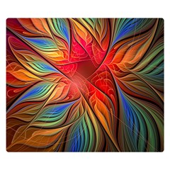 Vintage Colors Flower Petals Spiral Abstract Double Sided Flano Blanket (small) 