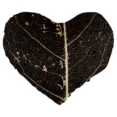 Vein Skeleton Of Leaf Large 19  Premium Heart Shape Cushions