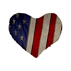 Usa Flag Standard 16  Premium Heart Shape Cushions by BangZart