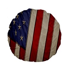 Usa Flag Standard 15  Premium Flano Round Cushions