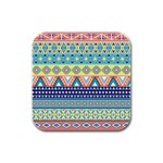 Tribal Print Rubber Square Coaster (4 pack)  Front