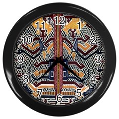 Traditional Batik Indonesia Pattern Wall Clocks (black)