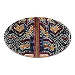 Traditional Batik Indonesia Pattern Oval Magnet by BangZart