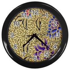 Traditional Art Batik Pattern Wall Clocks (black) by BangZart