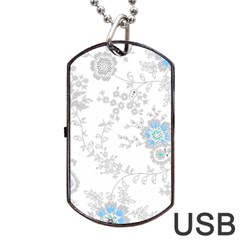 Traditional Art Batik Flower Pattern Dog Tag Usb Flash (two Sides) by BangZart