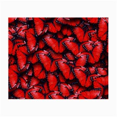 The Red Butterflies Sticking Together In The Nature Small Glasses Cloth by BangZart