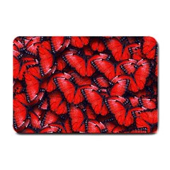 The Red Butterflies Sticking Together In The Nature Small Doormat  by BangZart
