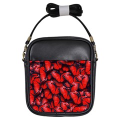 The Red Butterflies Sticking Together In The Nature Girls Sling Bags