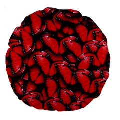 The Red Butterflies Sticking Together In The Nature Large 18  Premium Round Cushions by BangZart