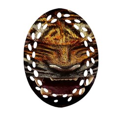 Tiger Face Ornament (oval Filigree) by BangZart