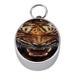 Tiger Face Mini Silver Compasses by BangZart