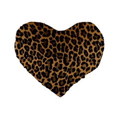 Tiger Skin Art Pattern Standard 16  Premium Flano Heart Shape Cushions