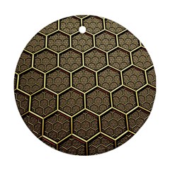 Texture Hexagon Pattern Round Ornament (two Sides) by BangZart