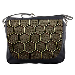 Texture Hexagon Pattern Messenger Bags by BangZart