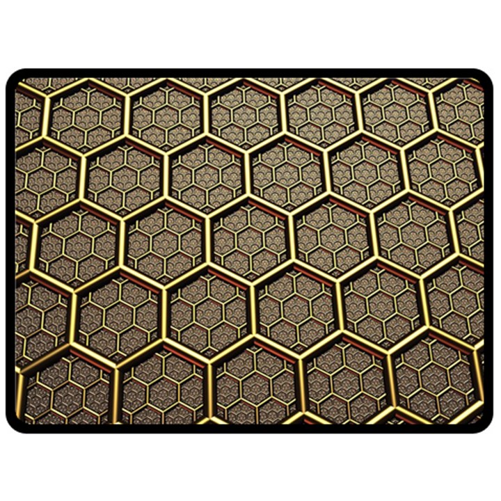 Texture Hexagon Pattern Double Sided Fleece Blanket (Large) 