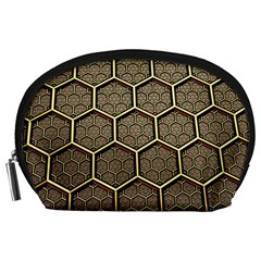 Texture Hexagon Pattern Accessory Pouches (large) 