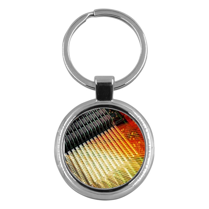 Technology Circuit Key Chains (Round) 