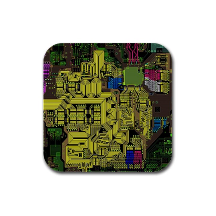 Technology Circuit Board Rubber Square Coaster (4 pack) 