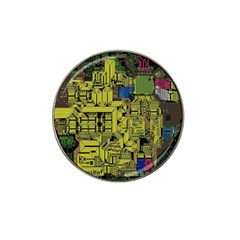 Technology Circuit Board Hat Clip Ball Marker (4 Pack) by BangZart