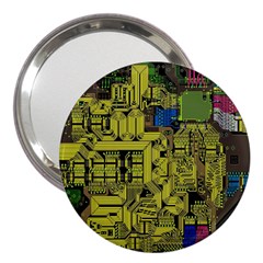 Technology Circuit Board 3  Handbag Mirrors by BangZart