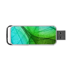 Sunlight Filtering Through Transparent Leaves Green Blue Portable Usb Flash (two Sides) by BangZart