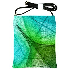 Sunlight Filtering Through Transparent Leaves Green Blue Shoulder Sling Bags by BangZart