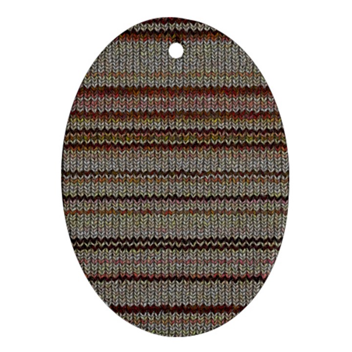 Stripy Knitted Wool Fabric Texture Ornament (Oval)