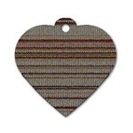 Stripy Knitted Wool Fabric Texture Dog Tag Heart (One Side) Front