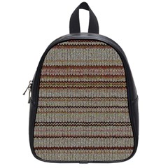 Stripy Knitted Wool Fabric Texture School Bags (small)  by BangZart