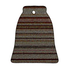 Stripy Knitted Wool Fabric Texture Bell Ornament (two Sides) by BangZart
