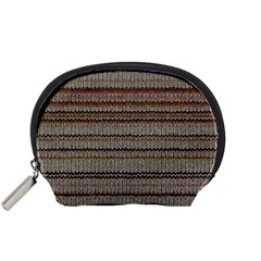 Stripy Knitted Wool Fabric Texture Accessory Pouches (small) 