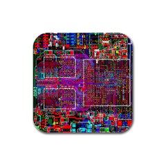 Technology Circuit Board Layout Pattern Rubber Square Coaster (4 Pack)  by BangZart