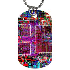 Technology Circuit Board Layout Pattern Dog Tag (one Side)