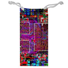 Technology Circuit Board Layout Pattern Jewelry Bag by BangZart