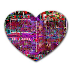 Technology Circuit Board Layout Pattern Heart Mousepads by BangZart