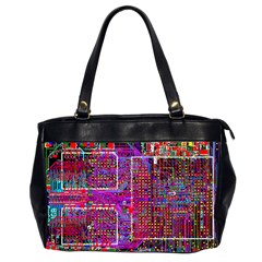 Technology Circuit Board Layout Pattern Office Handbags (2 Sides)  by BangZart