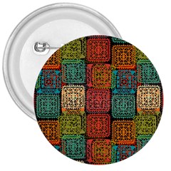 Stract Decorative Ethnic Seamless Pattern Aztec Ornament Tribal Art Lace Folk Geometric Background C 3  Buttons by BangZart